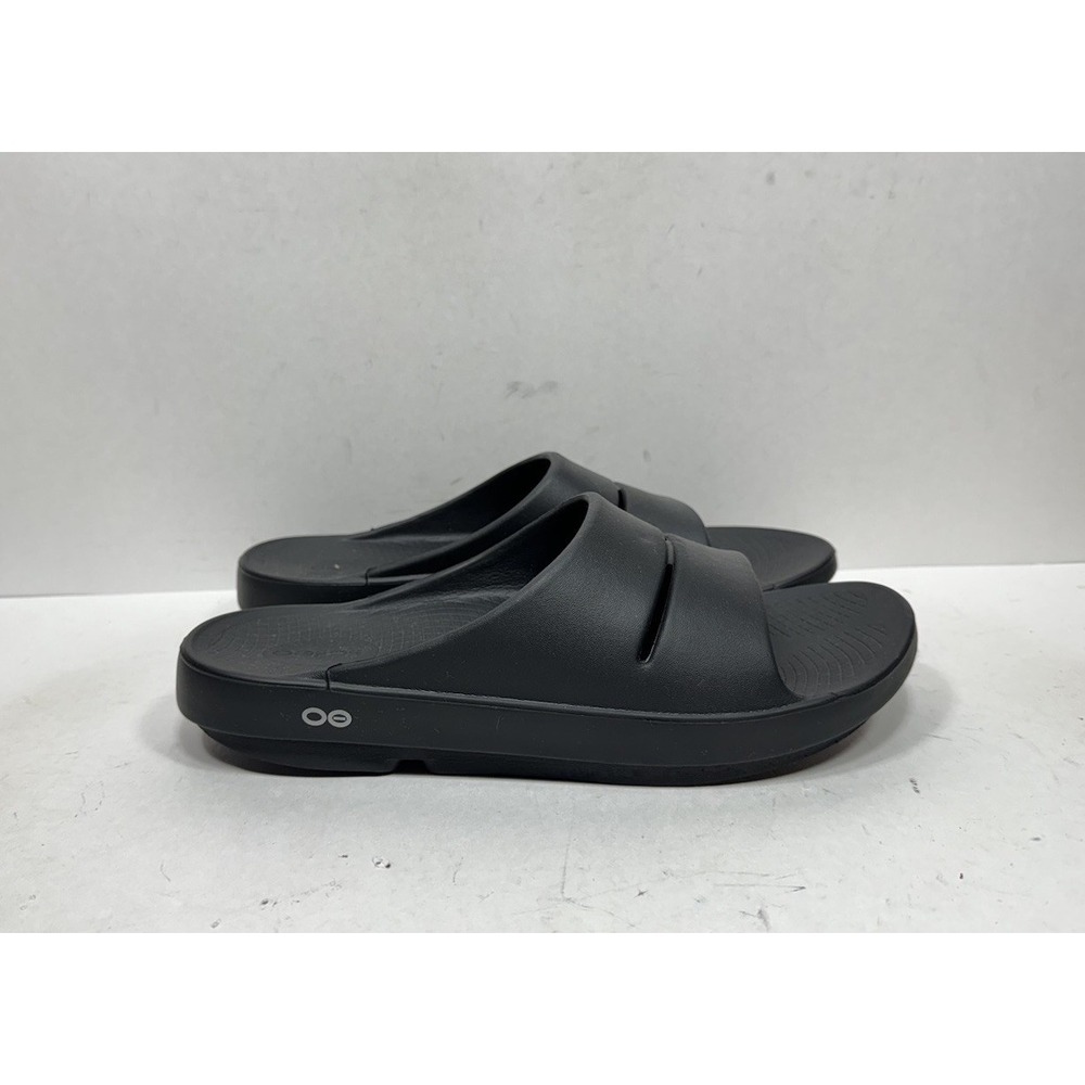 Oofos Ooahh Recovery Men's Size 10 Black Slide Comfort Sandal Shoes